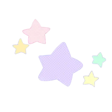 a set of three paste colored stars