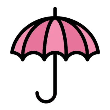 a pink umbrella on a white background