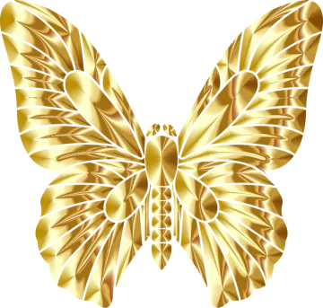 a gold butterfly on a white background