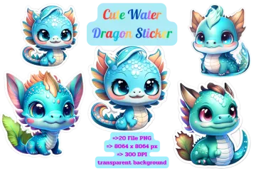 cute water dragon stickers