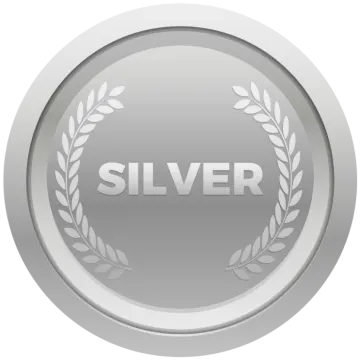 a silver seal with the word silver on it