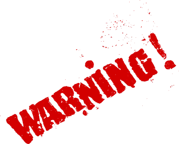 the word warning on a white background