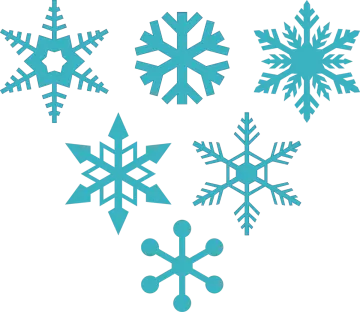 a set of four blue snowfls