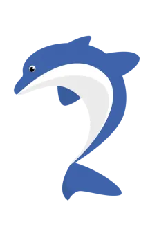 a dolphin in the shape of a number 2