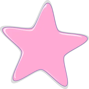 a pink star on a white background