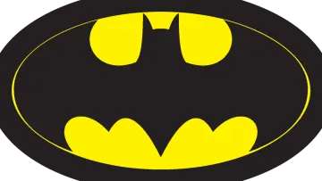 a black and yellow batman symbol