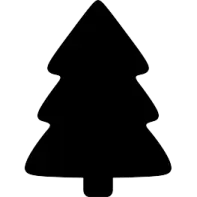 a black silhouette of a christmas tree