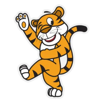 a cartoon tiger dancing