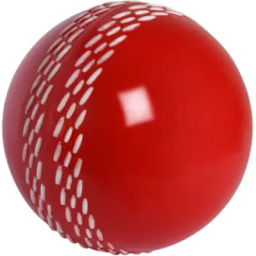 a red cricket ball on a white background