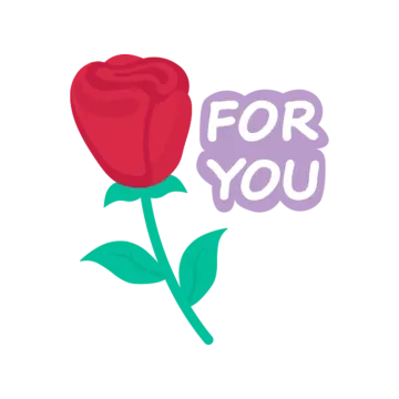 a red rose with the words for you on it
