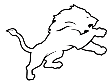 a black and white drawing of a lion