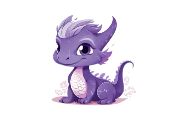 a cute little dragon sitting on the ground