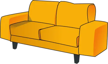 an orange couch