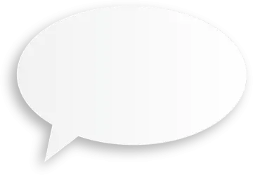a blank speech bubble with shadow on white background