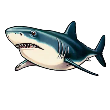 a drawing of a shark with its mouth open