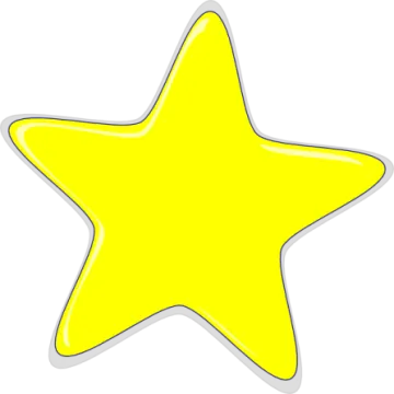 a yellow star on a white background