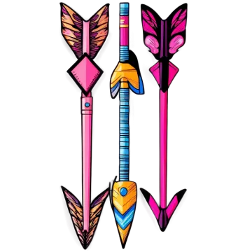 three different colored arrows on a white background