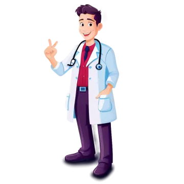 a cartoon character of a doctor with a stel