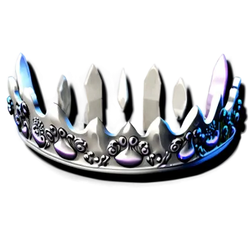 a white crown with blue and purple designs