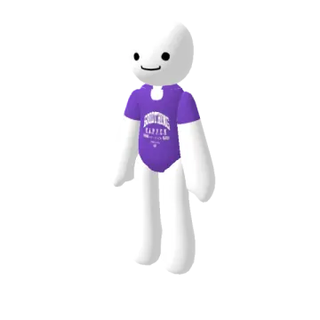 a white man wearing a purple t - shirt