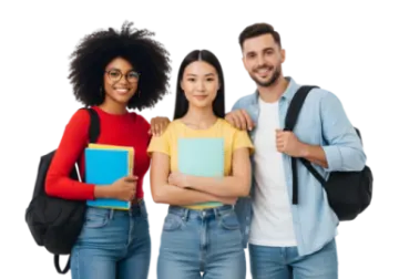a group of young students with backpacks