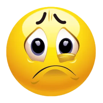 a yellow smiley face with a sad expression