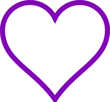 a purple heart on a white background