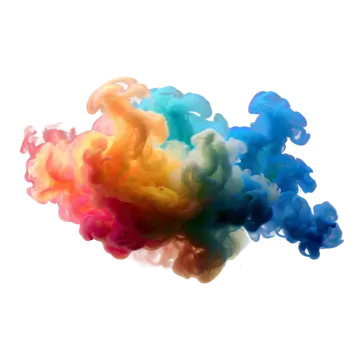 colored smoke on a white background