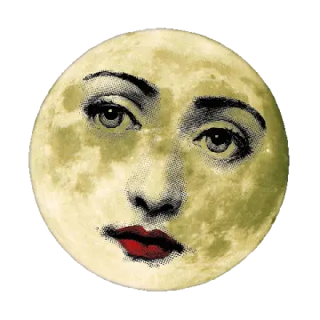 a drawing of a woman's face on the moon
