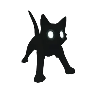 a small black cat with glowing eyes