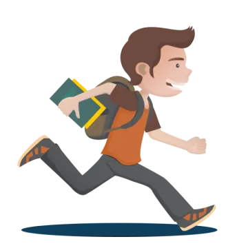 a man running with a backpack on his back