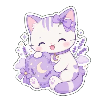 a cartoon cat holding a teddy bear