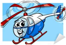 a cartoon helicopter flying in the sky