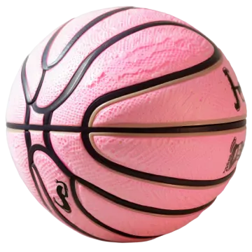 a pink basketball ball on a white background