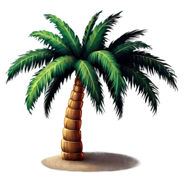 a palm tree on a white background