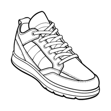 a drawing of a shoe