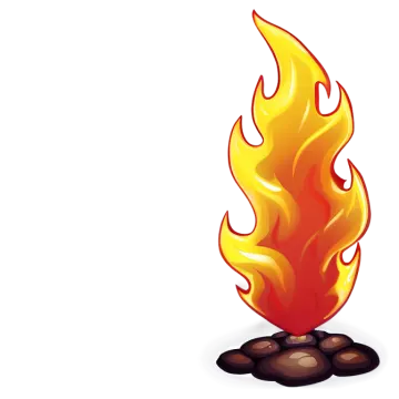 an illustration of a burning fire