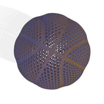 an image of a sphere with holes on it