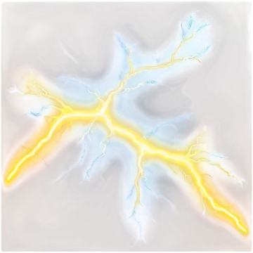 a drawing of lightning in yellow and blue