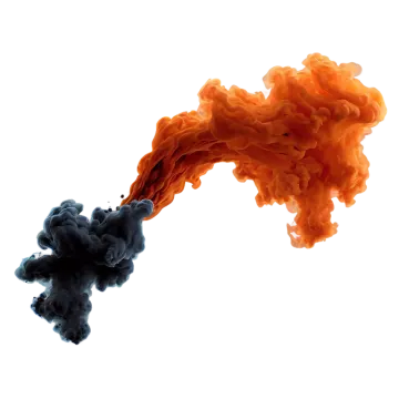orange and black smoke