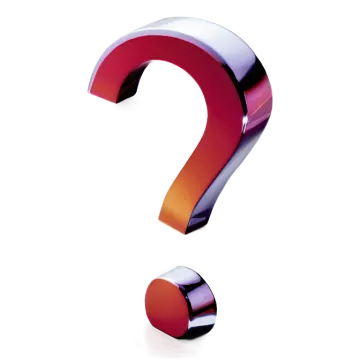 a red question sign on a white background