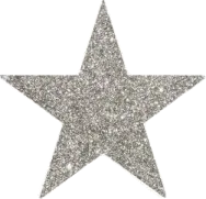 a silver glitter star