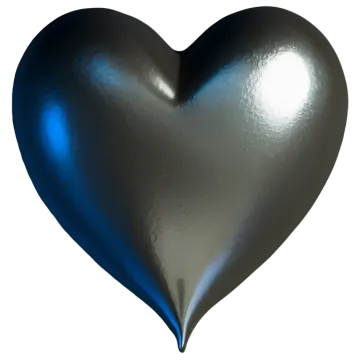 a blue heart shaped object on a white background