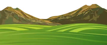 the mountains are brown and green
