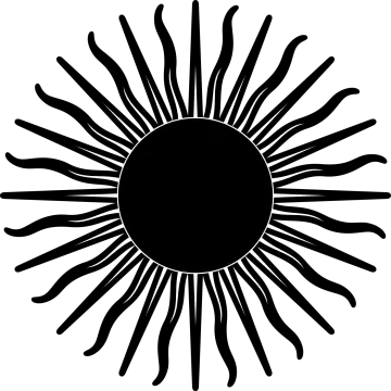 a black and white image of the sun