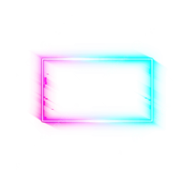 a square neon frame on a white background