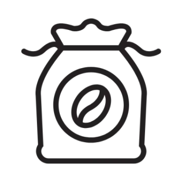 a bag of coffee on a white background