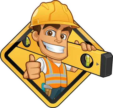 a construction worker holding a hammer in his hand
