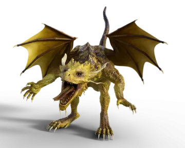 a 3d illustration of a yellow dragon
