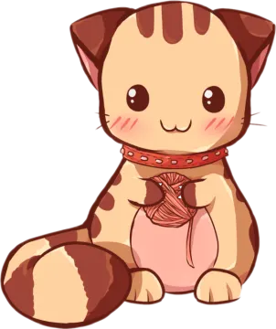 a brown and white cat sitting on the ground